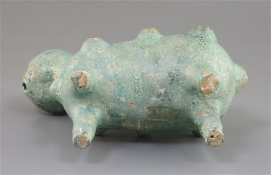 A Canakkale turquoise glazed pottery incense burner, 9in., height 8in.